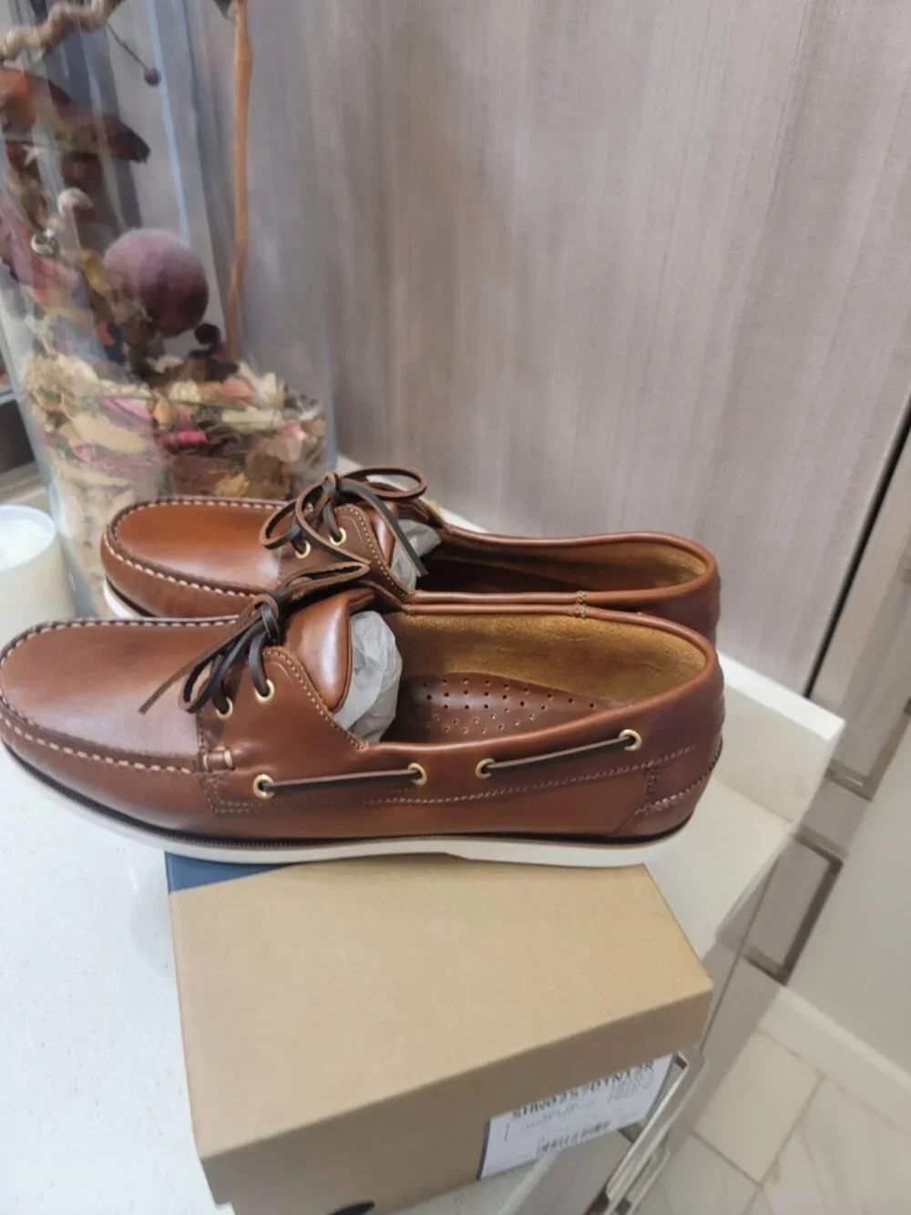 Charles Tyrwhitt Boat Deck Shoes Leather Loafers Mens Size 13 US Brown Leather